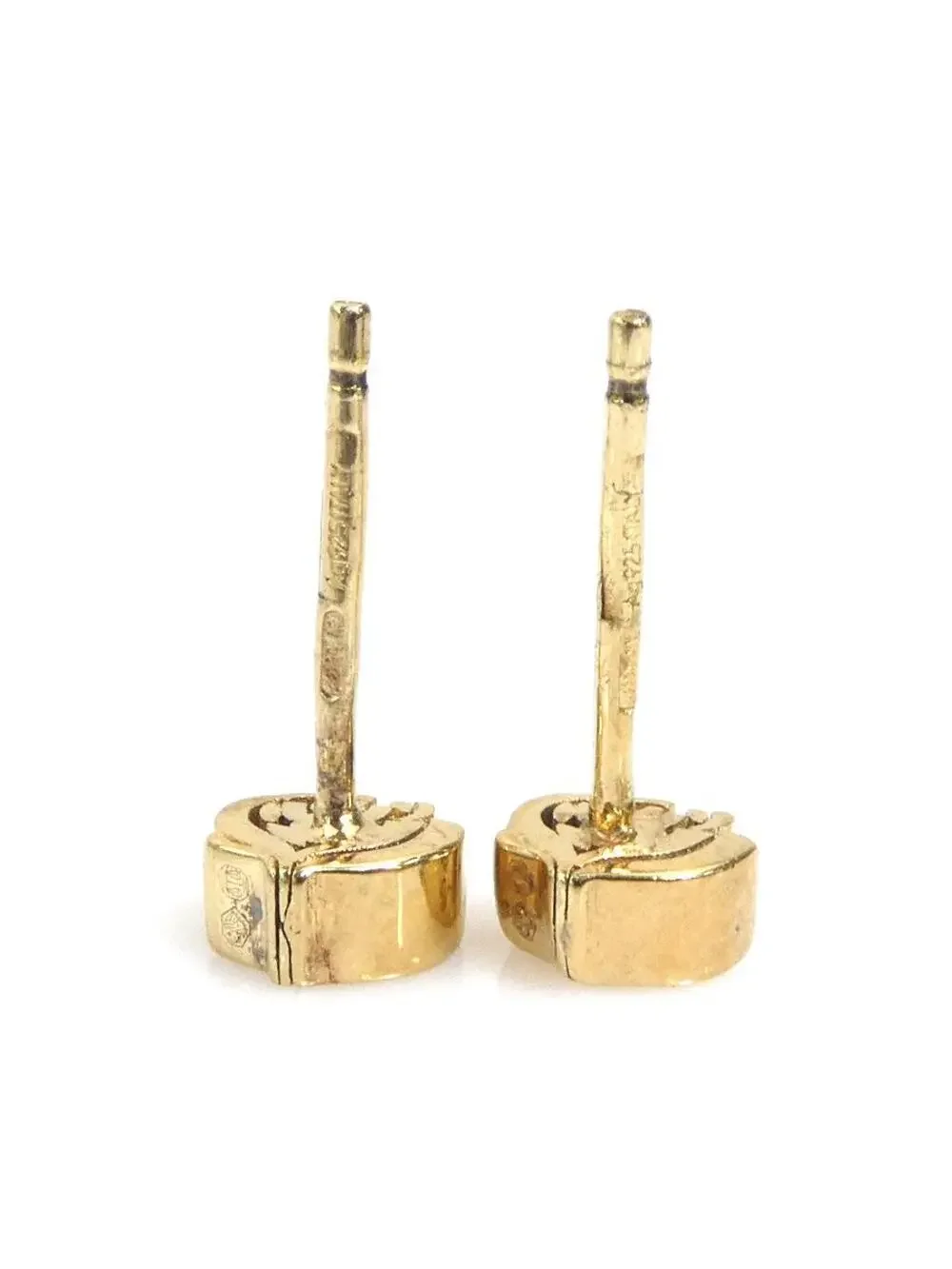 Auth Burberry Pierce Earrings Gold #302615B17B